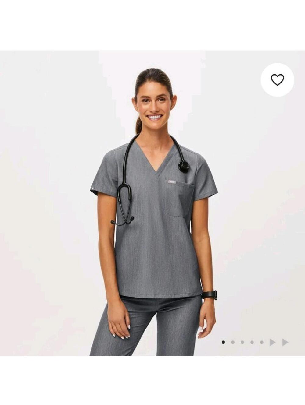 Set Of 2 Figs Scrub Tops Size Large Gray graphite catarina